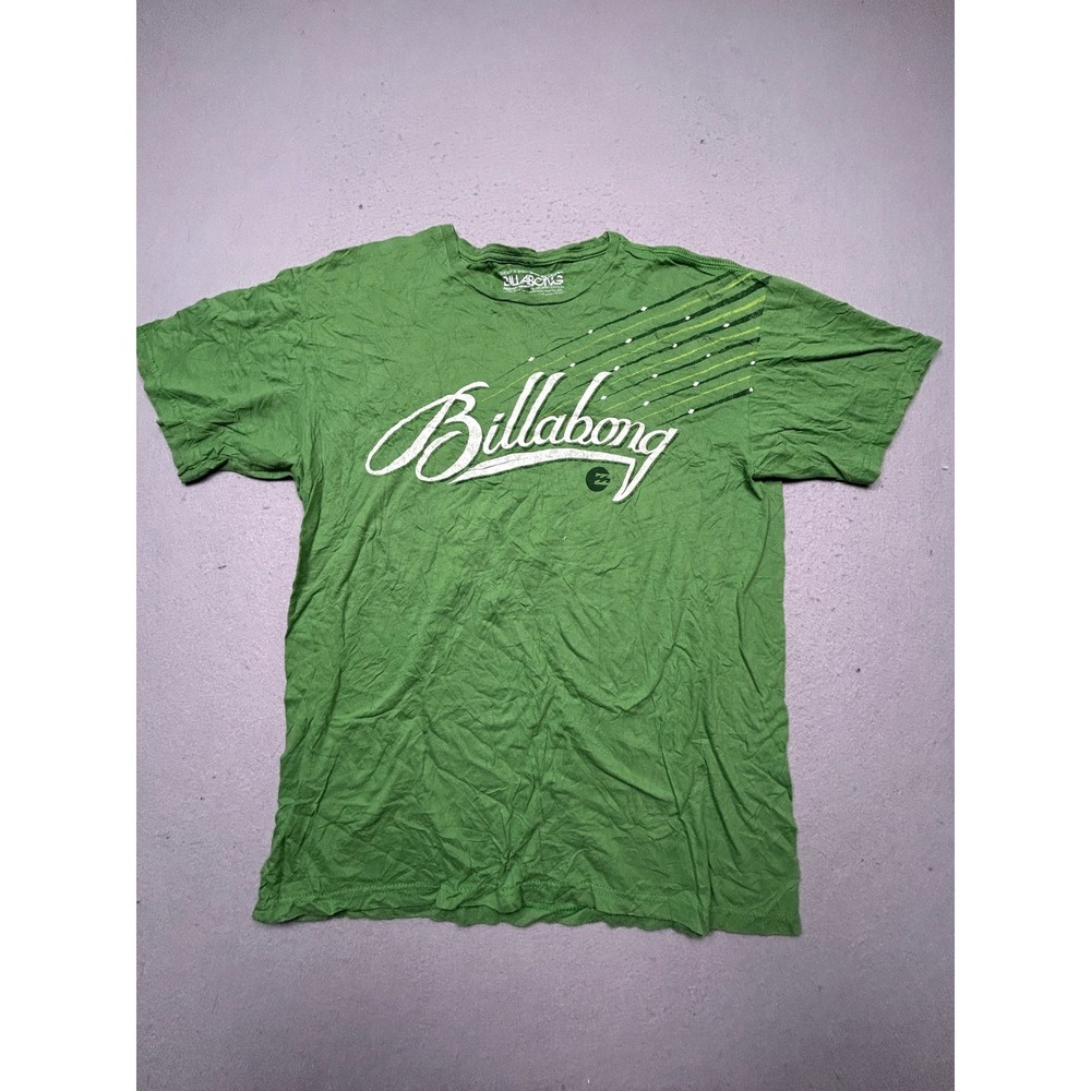 Billabong T Shirt Organic Cotton Green Graphic Large Mens